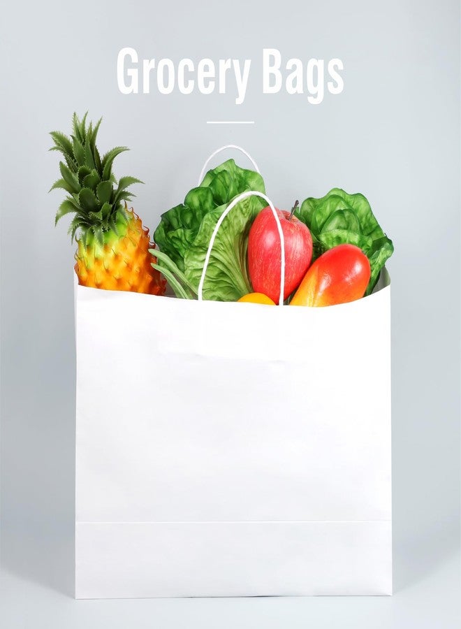 woric 60 PCS White Paper Bags with Handles, Large Gift Bag 16 x 6 x 12 inch White Gift Bag Bulk Shopping Bags for Gift Grocery Small Business - Image 3